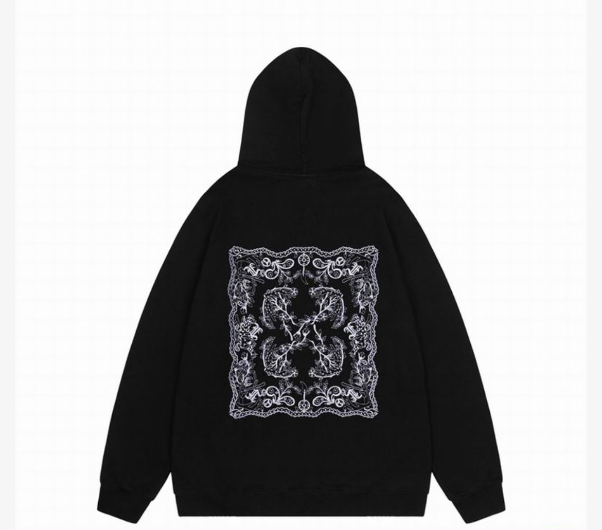 OFF-WHITE TATTOO BANDANA ARROW SKATE HOODIE